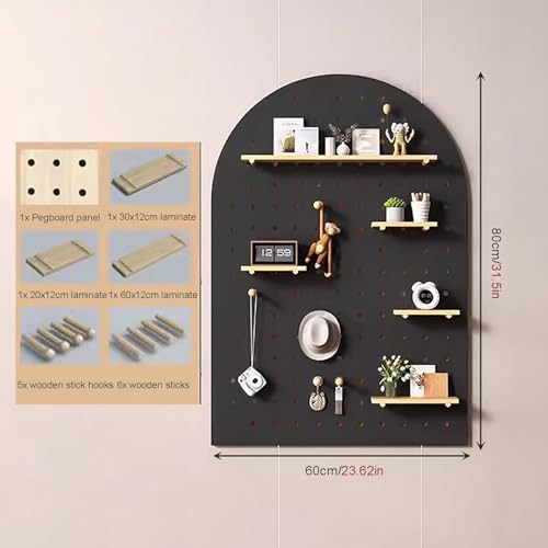 Panneau perforé en bois étagères rangement mural kit - 2