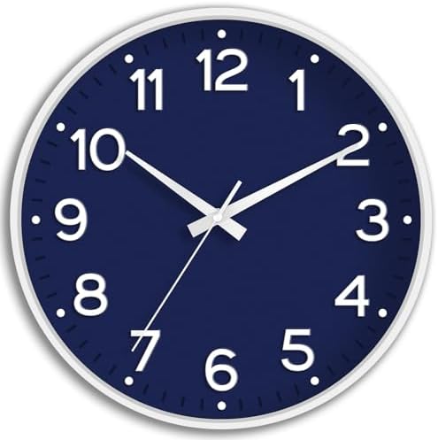 Wall Clock, Silent Wall Clocks Battery Operated 8 Inch-Modern Non...