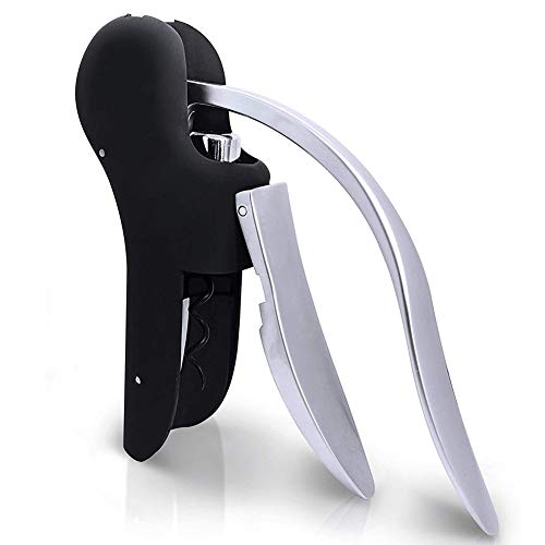 JIXIN Ensemble D'ouvre-Bouteille De Vin De Tire-Bouchon À Levier À Vis avec Coupe-Feuille, Bouchon De Vin Et Spirale Supplémentaire