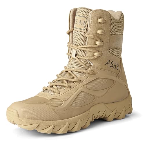 Men's Tactical Boots 8 Inches Lightweight Work Military Boots Side Zipper Jungle boots Combat Desert boots