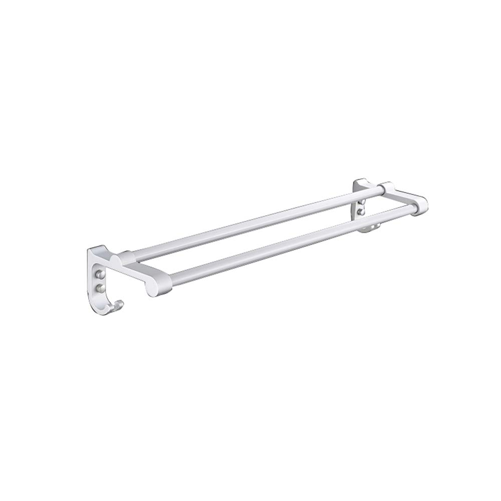 Toallero de aluminio espacial de alta resistencia con doble barra elegante para hotel 80cm