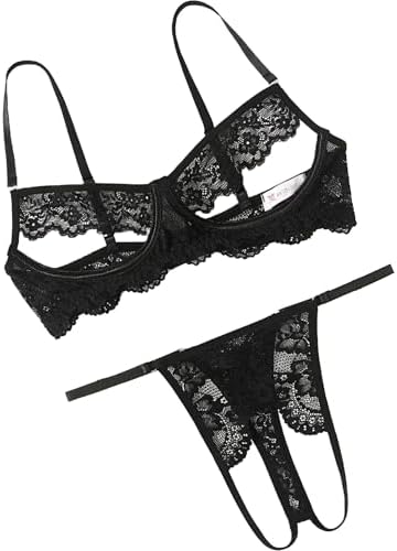 Avidlove Sexy Floral Lace Cutout Lingerie Set for Women Bra Panty...