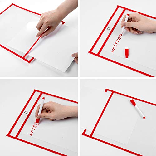 Diealles Shine 10 st verschillende kleuren hervatbaar droog wissen zakken met pennen voor klaslokaal organisatie… - Image 6