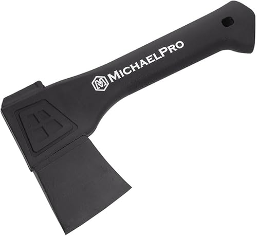 MichaelPro MP004009 - Hacha de camping de 9 pulgadas con mango de fibra de vidrio resistente a la intemperie y a los golpes funda protectora de