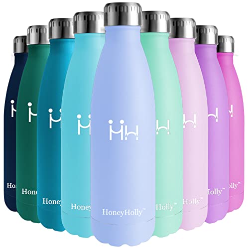 HoneyHolly Botella Agua Acero Inoxidable 350ml, Botella Termica Niños Reutilizable sin BPA, Botellas Aislamiento de Vacío de Doble Pared para Hogar, Cocina, Café, Oficina, Escuela, Bicicleta Cover