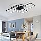 Jsz Deckenleuchte Wohnzimmer 140CM, Moderne Deckenlampe LED, 2700K-6500K Dimmbar lampe wohnzimmer, Black Wohnzimmerlampe Mit Fernbedienung