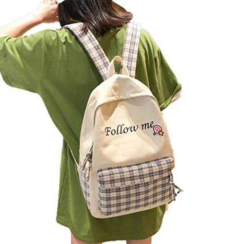Sac à dos femme multi-poche UKKO grand volume à motif plaid tendance