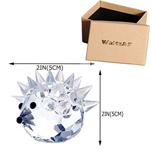 Waltz&F Clear Crystal Hedgehog Collectible Figurine Mini Animal Statue #TOP1