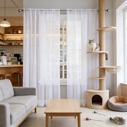 Visillos paneles para ventanas de dormitorio translúcidos modernos 112x202 2