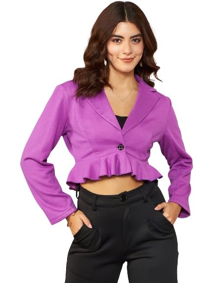 kassually Women Blazer Single Breasted Crop Peplum Blazer-picture-36