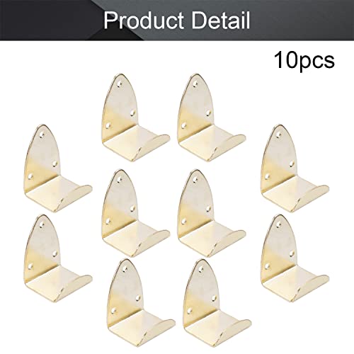 Image of Picture Photo Frame with Hook Metal Brace Bracket Hanger Gold Tone 38 x 44 x 58mm /1.50 x 1.73 x 2.28-inch (L x W x H) Large 10pcs