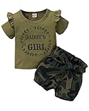 Mikrdoo 2T Girl Clothes Toddler Girl Outfit Cotton Short Sleeve Shirt Camo Shorts Set Little Girl Clothes Baby Camouflage Outfits 2t-3t Girls Clothes Summer