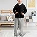 Teens Boys Girls Fall Clothes Outfits Solid Long Sleeve Crewneck Sweatshirt with Pants Outfits (Grey #3, 12-18 Months)