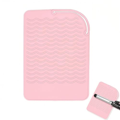 Alfombra de Silicona Resistente al Calor, Funda Plancha Pelo Portátil Alfombrilla Térmica para Plancha de Pelo Rizador de Viaje, Almohadilla para Herramientas de Peluquería
