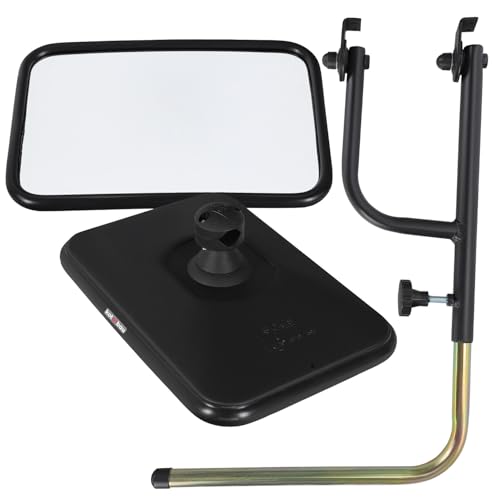 KOTARBAU® Traktor-Spiegel mit Teleskop Halterung Universal 31 x 20,5 cm PVC mit Aluminium Spiegelhalter Traktor Außenspiegel Landmaschinenspiegel Landwirtschaft Spiegelarm Spiegelstange Spiegelträger