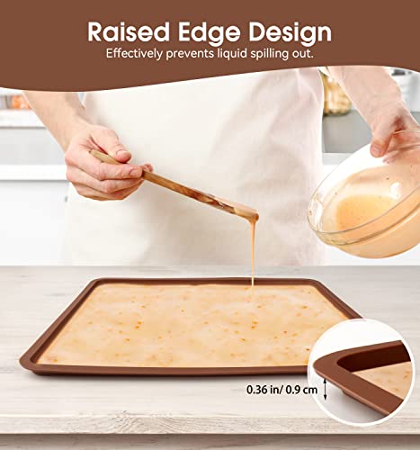 4 Pcs Silicone Dehydrator Mats With Edge Compatible With Cosori Cp267-Fd & Magic Mill, Bpa-Free Silicone Tray Liners, Fruit Roll Sheet For Fruit Leather, Vegetables, Meat, Herbs And Liquid #TOP1