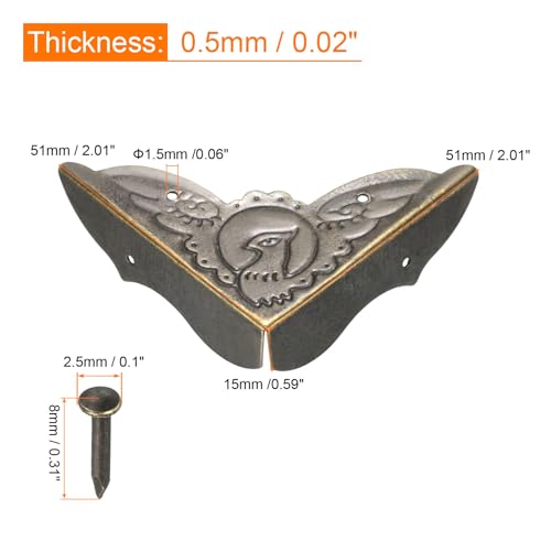 Image of uxcell Metal Desk Corner Protectors Table Edge Cover Guard 51x51x15mm Bronze Tone 20pcs
