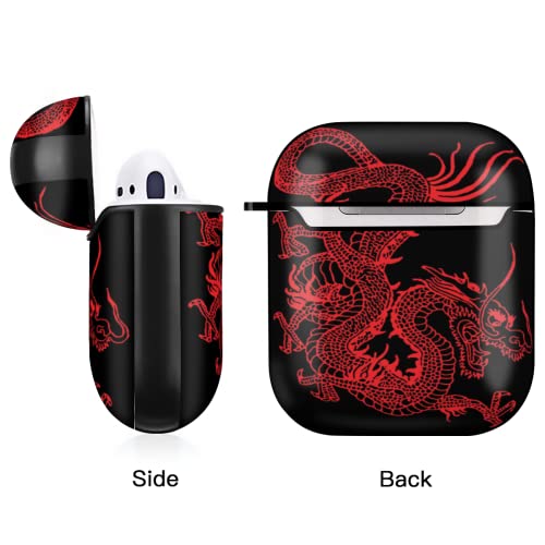 Omw2Fyb Red Chinese Dragon Airpods Accessories Protective Cover Case Portable & Shockproof Girls Women Men With Keychain For Airpods 1&2 Charging Case #TOP2