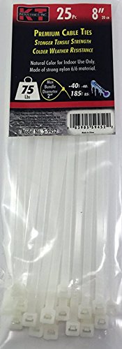 2758434 Standard Duty, Cable Ties, 8", Natural
