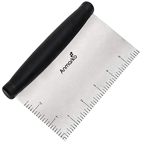 Rascador de parrilla de metal de acero inoxidable, ideal como cortador de masa para pan y masa de pizza, utensilio de cocina multiusos para plancha plana  Calidad comercial