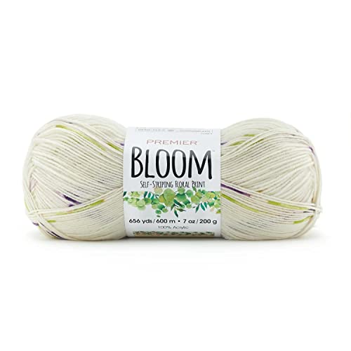 Premier Yarns Bloom DK Weight Yarn, Self-Patterning Yarn for Crocheting and Knitting, Violet, 7 oz, 656 yards