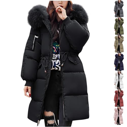 Trench Coats for Women Beige Winter Coats for Women UK Fleece Lined Warm Outerwear Ladies Padded Puffer Jackets Quilted Down Coat Jacket Winter Jackets Uk