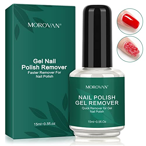 Morovan Gel Polish Remover - Professional Gel Soak Off Remover, Easily & Quickly Gel Remover for Nails Safe Nail Gel Polish Remover Gel Manicure Remover