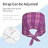 Ector-Plaid-in-Magenta-and-Violet Breathable Adjustable Work Cap, Soft Water Resistant Head Cover #3