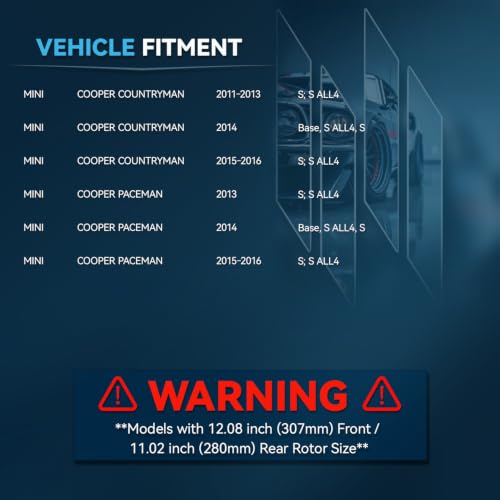 Image of Detroit Axle - Brake Rotors for 2011-2016 Mini Cooper Countryman