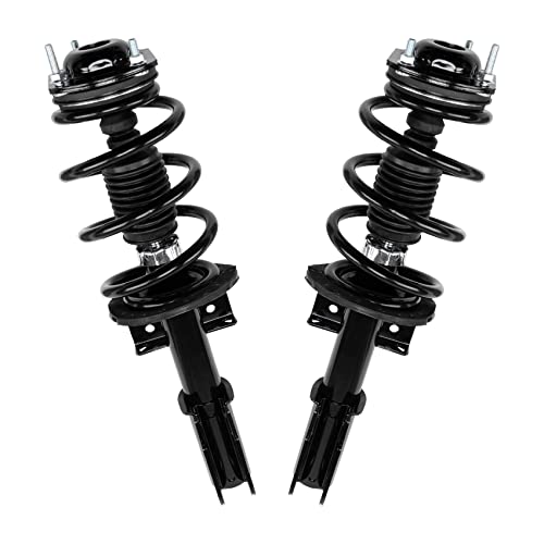 Front Struts w/Coil Spring Assemblies Compatible with 2008-12 Buick Enclave 09-12 Chevy Traverse 07-12 GMC Acadi 07-10 Saturn Outlook Complete Strut Assembly Gas Shocks - 172518