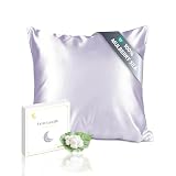 townssilk Taie d'oreiller en Soie, 100% Soie de mûrier Naturelle 19 Momme, Deux Faces en Soie, certifiée Oeko Tex, Douce pour la Peau et Les Cheveux, 1 unité,60x60cm,Lavender