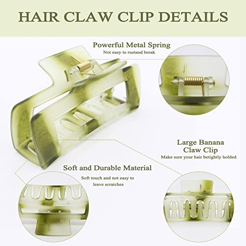 Large Hair Claw Clips for Women Thick Hair,4.1-Inch Strong Grip Large Hair Claw Clip,4 Colors Glossy and Matte of Lightweight and Durable Resin Material Extra Large Claw Clip for Any Occasion - Image 2