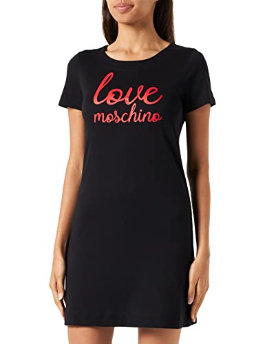 Abito a maniche corte con logo Love Moschino Italics