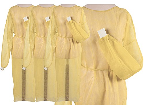 Fieltro Bata Amarillo con extra Puños 50 (5 x 10) unidades aprox. 125 x 145 cm  una vez Bata Tiga Easy verde desechable