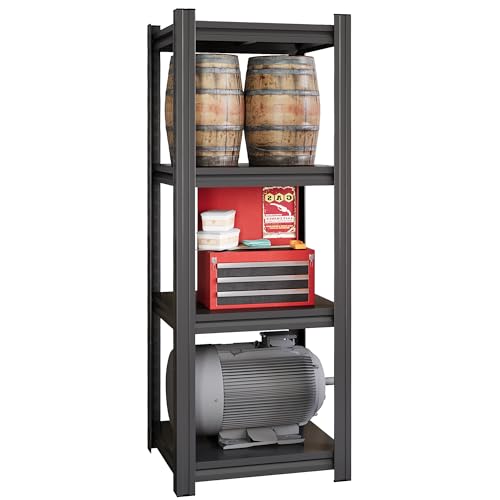 SFTORMAS Metal Garage Shelving Unit, Heavy Duty Adjustable Storage Rack, Steel Shelving, Industrial Shelves for Heavy Tools and Equipment, Ideal for Garage, Basement (4-Tier 54