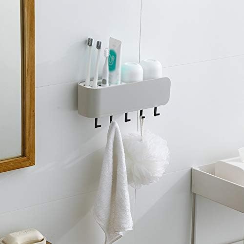 Toothbrush Holder Bathroom Accessories Set Large Space Free Punching Toothbrush Toothpaste Shelf Wash Cup Holder Storage Rack