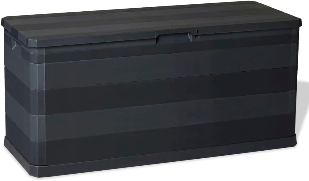vidaXL Storage Box Black Polypropylene Medium Storage Box Rectangular