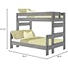 Max & Lily Bunk Bed, Twin-Over-Full Bed Frame For Kids, Solid Wood Bunk Bed for Kids, No Box Spring Needed, Driftwood