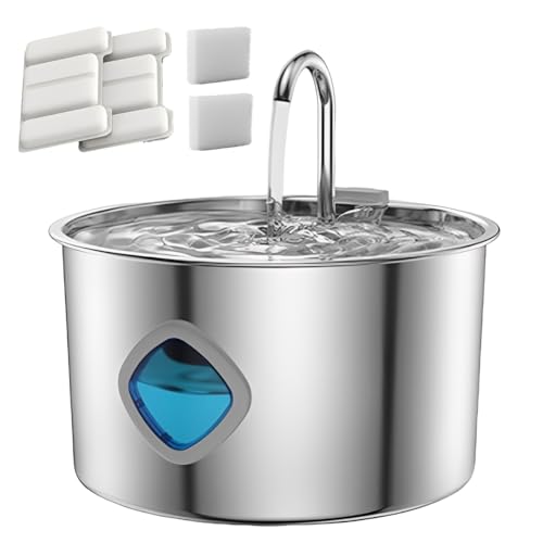 Pawira Water Fountain for Cats, with 2 Filters - Silent Pump, Dog & Cat Water Fountains, 3.2L /...
