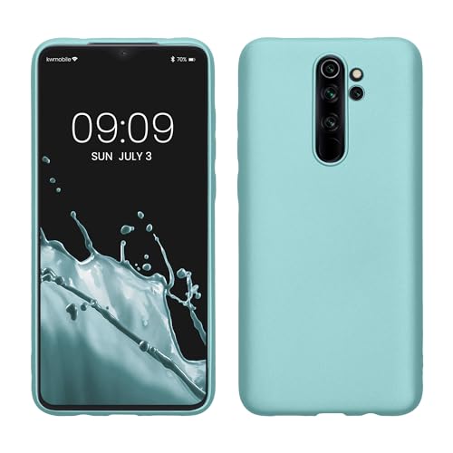 kwmobile Custodia Compatibile con Xiaomi Redmi Note 8 Pro Cover - Back Case Morbida - Protezione in Silicone TPU Effetto Metallizzato menta metallizzato