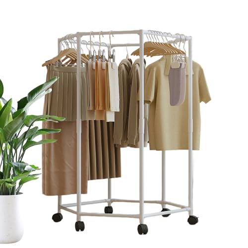 Étendoir hexagonal pour vêtements à structure géométrique stable pour manteaux et draps - 7