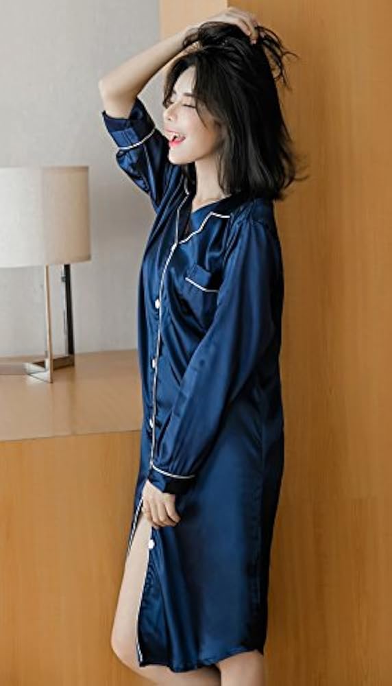 Amazon | [レモンツリーセブン] 合成シルク ネグリジェ レディース 前