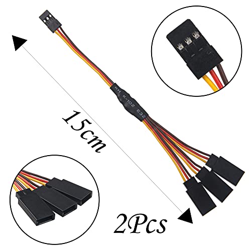 18Pcs 3-Pin Jr Servo Extension Cable,1 Jr Male To 2/3 Female Jr Y Harness Servo Cable & 3.93" 5.9" 11.8" Jr Extension Wire For Rc Cars Trucks Airplanes Servo Receiver Connection,5 Styles #TOP2