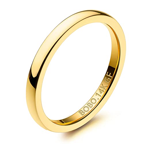 BOBOLOVER 14K Gold Filled Minimalist Stacking Band #TOP10