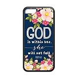 Hot Style - PSALM 46:5 God is Within Her,She Will not Fall- Bible Verse iPhone 5C TPU (Laser Technology) Case