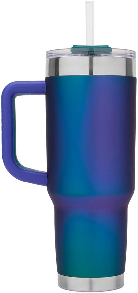 Pelican Hydration Pelican Porter™ 40 oz Vacuum Insulated Tumbler - Recycled Stainless Steel Double Wall Travel with Dual Lid, Powder Coated Insulated Coffee Mug For Hot Cold Drinks, Nebula - Image 5