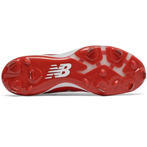 New Balance Men's 4040 V5 Metal Baseball Shoe, Red/White, 7.5 M US