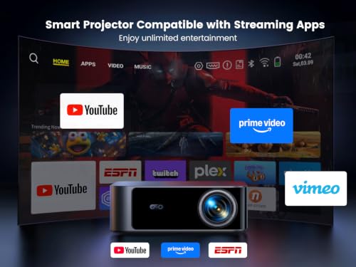 Image of [4K Support /36W Dolby Audio /APPs]Smart-Projector-4K with WiFi6 and 2Way Bluetooth, AI Auto Focus Projector with Native 1080P, HDR10, TOPTRO X9 Outdoor Movie Proyector Compatible with Phone /TV Stick /PC