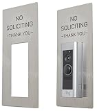 Kubik Letters Cartello "No Soliciting" per casa e porta d'ingresso, in acciaio inossidabile 304, compatibile con anello cablato campanello Plus (1a generazione), nastri adesivi resistenti inclusi