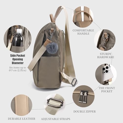 Image of PINCNEL Women Backpack Purse Waterproof Nylon Anti-theft Rucksack Lightweight Shoulder Bag